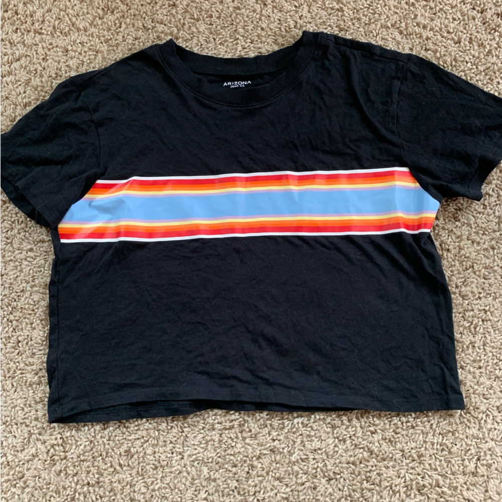 Woman’s Arizona jean company striped crop top size medium